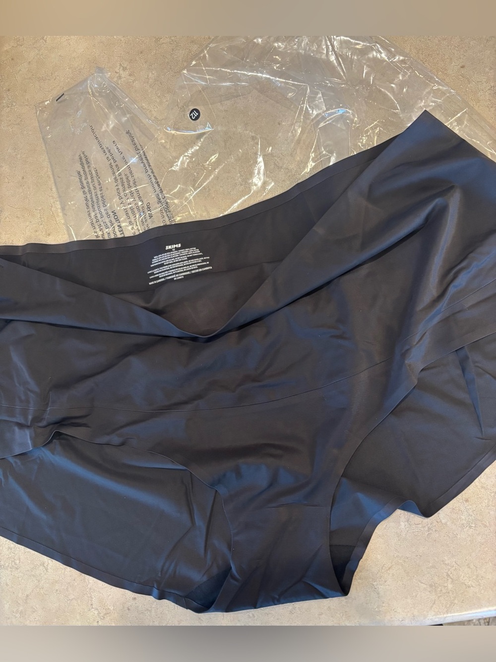 SKIMS Black Seamless Full-Coverage Briefs